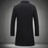 Trench-Coat Long pour hommes, pardessus coréen, coupe cintrée, grande taille, manteaux en laine décontractés à manches longues, kaki, manteau 4xl 5xl, automne hiver