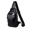 Sacs de poitrine en cuir pour hommes mode noir sport bandoulière côté mâle sac de poitrine pour homme de haute qualité nouveauté