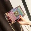 Clutch Bag Female Mini Small Party Wedding Purse Chain Shoulder Luxury Gradient Color Sequin Box Shape Messenger ZD1757