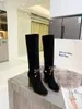 Klasyczne Buty Martin Buty Designer Winter Grube Heel Kobiety Buty 100% Skórzane Flamingi Miłość Arrow Medal Desert Boot Lace Up Lady Grube Wysokie Obcasy -M019