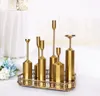 gold christmas candle holders