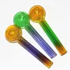 Colorful Pyrex Glass Oil burner Pipes 4 inch Tobacco Dry Herb Smoking Hand Bubblers dab straw pipe watter bong hookah dabber tool