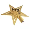 Рождественские украшения Золотая трехмерная пятиконечная звезда для аксессуаров для украшения деревьев верх
