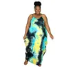 3XL 4XL 5XL Summer Women Maxi Robes plus la taille tie dye robe une pièce Casual jupes amples Fashion girls Beach wear plus grandes tailles Floor-length long skirt DHL SHIP 5123