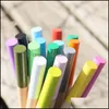 Disposable Toothbrushes Bath Supplies El Home & Garden Arrive Candy Color Bamboo Toothbrush Adt Round Handle Natural Tube Eco-Friendly Oral