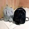 Nouveau hiver mignon fausse fourrure Mini sac à dos oreille de lapin femmes voyage sacs à bandoulière mode peluche sac à dos sac à dos sac d'école pour les filles Y1105