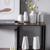 Vaser nordisk keramisk vase vit blomma arrangemang flaska hantverk diy enkelt porslin vardagsrum dekoration hemhållare