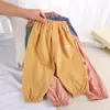 Pantalons en coton et lin pour enfants, pour filles et garçons, Xxx, couleur unie, vêtements décontractés pour enfants, été 2021