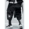 Erkek Pantolon Jogger Erkekler Kargo Streetwear 2022 Hip-Hop Rahat Büyük Cep Sweatpants Harajuku Moda İpli Pantolon Ayak