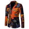 Afrikaanse Stijl Man Blazer Katoen En Linnen Jas Met Stiksels Print Design Man Modieuze Jas Herenpakken Blazers