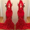 Design Halter Red Mermaid Prom Dresses Appliques Sexy Formal Evening Dress Sweep Train Satin Fashion Cocktail Party Gowns