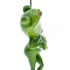 MyBlue Kawaii Garden Animal Resin Running Sport Dusch Frog Figur Miniatyr Nordiska Hem Rum Table Dekoration Tillbehör 210811