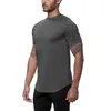 Mesh T-shirt Mannen Strakke Gym Kleding Zomer Nieuwe Merk Mode Tops Tees Solid Quick Dry Bodybuilding Fitness T-shirt 210421