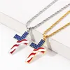 Pendant Necklaces Crucifix Necklace For Men Women Gold Chain Stars And Stripes Flag Jesus Link Wholesale Jewelry4896168