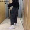 Hikigawa Baggy Jeans Plus Größe Vintage Casual Frauen Hosen Harajuku Y2k Taschen Männer Hosen für Weibliche Kleidung Mode Jean 211129