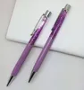 Fashion Design Creative Crystal Pen Diamond Ballpoint Pens Sinellerie Ballpen Stylus Touch Touch 14 Couleurs REFILL NOIR HIAL