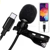 Typ C 3.5aux Professional Lavalier Microphone för Xiaomi Mi10 9 8 6 Mix3s 2s USB Audio Video Recording Condenser Mic för Redmi K30 Pro Hög kvalitet