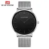 Mens Fashion Business Watch Ultra-thin Simple Sier Stainless Steel Mesh Belt Life Waterproof Quartz Montre De Luxe