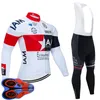 IAM Team Maglia da ciclismo da uomo Set Camicie a maniche lunghe (Bavaglino) Pantaloni Tuta da mtb Abbigliamento da bici Abbigliamento da bicicletta da corsa Abbigliamento sportivo da esterno Ropa Ciclismo S21050793