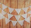 2021 Vintage Lace Banner 10 Flags High Quality Wedding Birthday Holiday Garden Party Banner Bunting Decoration Supplies