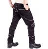 YK023 Pantaloni gotici da uomo Punk Rock Eyelet Cargo Pancia Pantaloni a contrasto Pantaloni casual personalizzati H1223