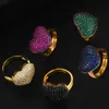 GODKI 3 pièces ensemble coeur bijoux à breloques ensembles pour femmes déclaration de mariage collier Bracelet bague cubique zircone boucles d'oreilles ensemble de bijoux H1022