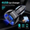 Chargeurs de téléphones portables Chargeur de voiture USB 4 ports Charge rapide 3.0 35W Charge rapide dans le chargeur de téléphone portable de voiture pour Samsung A72 A52