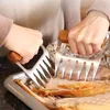 Köttstörare Klor BBQ Verktyg Hög temperaturmotstånd Bear Claw Pulled Pork Shredding Forks med trähandtag 2pcs / parti