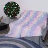 Design Luminous Blanket Cartoon Design Glow in The Dark Flannel Blanket for Sofa Bed Christmas Gifts for Kids 211126