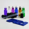 30 x 5 ml lege mini-glazen rol op flessen voor essentiële oliën Hervulbare parfumfles deodorant Containers met Black Deksel