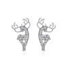 2021冬のトレンディなスタイルの女性女の子鹿スタッドイヤリングラインストーンクリスマスの鹿ファッションデザイナー小さなイヤリングジュエリークリスマスプレゼント