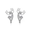 2021 Winter Trendy Style Women Girls Deer Stud Earrings Rhinestone Christmas Deers Fashion Designer Small Earring Jewelry Christmas Gift