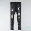 Fashion Mens Jeans Distressed Ripped Skinny Trousers Lyx Kläder Slim Motorcykel Moto Biker Hip Hop Denim Man Broderi Eye 2021 28-38