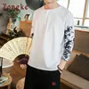 Zongke Китайский стиль белье футболка мужская футболка мужская футболка Harajuku смешные футболки мужчины половина рукава одежда лето топ 5XL 210329