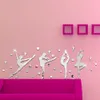 34 pièces/ensemble 3D acrylique miroir Surface autocollant mural Ballet danse filles conception pour salle de danse maternelle décoration murale 60067 210615