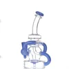 7 inch blauwe tornado waterpijprecycler glazen bong recybaar DAB Rigs rokende waterpijp bongs heady pijpen maat 14 mm gewricht met kom