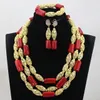 Earrings & Necklace Fashion Women Dubai Jewelry Sets Red Nigerian Wedding African Coral ANJ375