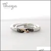 Trouwringen Sieraden Thaya Winding Ontwerp Vinger Ring S925 Sier Zwart en Rose Goud Simple Paar Vergrendelen voor Vrouwen Elegante Y0122 Drop