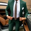 Classy Green Wedding Tuxedos Slim Fit Mens Företagsdräkt Brudgum (Jacka + Byxor + Tie) Mäns Passar Vår 2022 Groomsmen Wear Ebelz