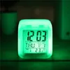 Réveil de sublimation vierge LED chambre carrée lueur électronique LED horloges de table chambre carrée horloge de transfert de chaleur colorée 553 V2