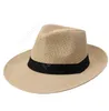 ビーチハットストローキャップアウトドアバケーション帽子ファッションユニセックス帽子夏サンビーチグラスブレイドFedora TrilbyワイドブリムストローキャップシーショップDAF156