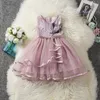 $ 50-25 Princess Flower Kids Toddler Baby Girls Dress Party Wedding Pageant Lace Tutu Klänningar för kostymer 210515