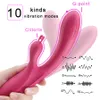 Hwok mjuka kanin dildo vibratorer g spot clitoris dubbel stimulator vagina massager sex leksaker för kvinna kvinnlig masturbator y201118