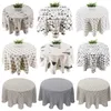 Japan Style Tablecloth Cotton Linen Round Cloth Nordic Cover for Home Wedding Party Decoration Printed White Yellow 211103