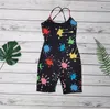 Partihandel Ärmlös Onesies Jumpsuits Rompers Overells One Piece Shorts Sexig Skinny Playsuit Slim Fashion Print Paneled Jumpsuit Kvinnor Kläder KLW6604