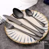 4PCs Dinnerware Set Stainless Steel Flatware Sets Food Grade Silverware Cutlery Utensils Include Knife Fork Spoon Teaspoon