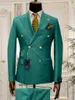 Men's Suits Men's & Blazers Light Blue Red Green Double Breasted Slim Fit Men Wedding Tuxedos Groom Business Party Prom Man Blazer