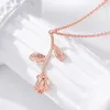 Pingente colares de aço inoxidável rosa flor para mulheres 3 cores vintage boho colar glamour fashion valentine jewerly 2021