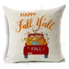 Dag 48 stilar Happy Thanksgiving Pillow Case Fall Decor Linne Sofa Kasta Hem Bil Kudde Skydd