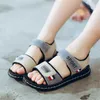 Kinder Echtes Leder Sandalen Jungen Sport Strand Sandalen Easy Hook Baby Sommer Schuhe Weiche Anti-Slip Casual Sandalen 210713